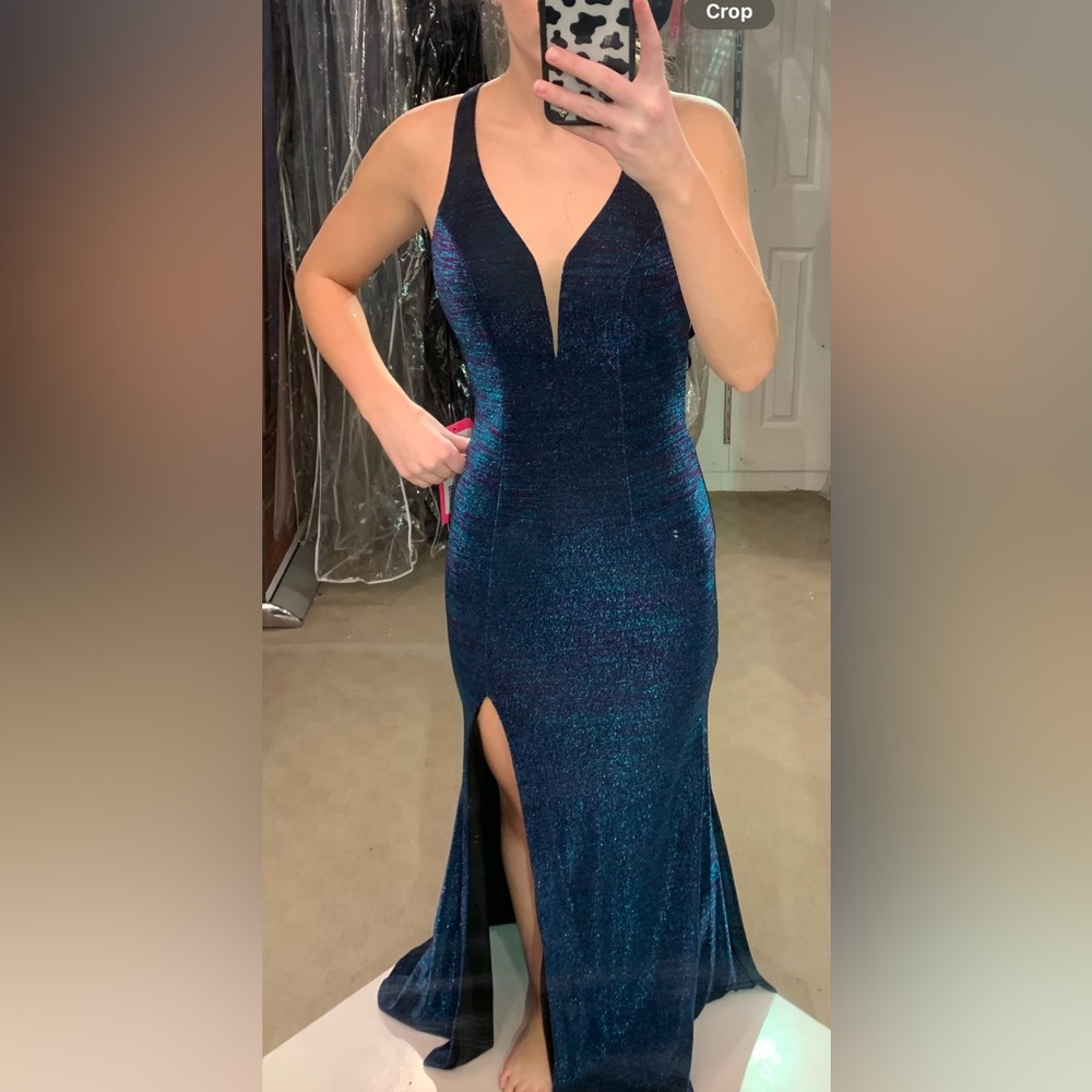 Blue purple shimmer Prom Dress